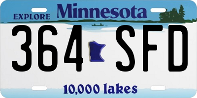 MN license plate 364SFD