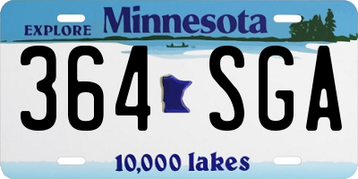MN license plate 364SGA