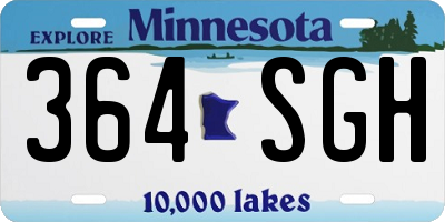 MN license plate 364SGH