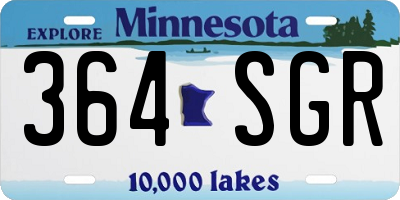 MN license plate 364SGR