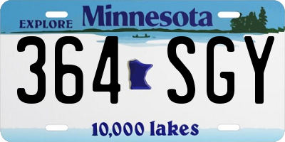 MN license plate 364SGY