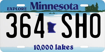 MN license plate 364SHO