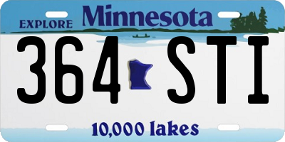 MN license plate 364STI