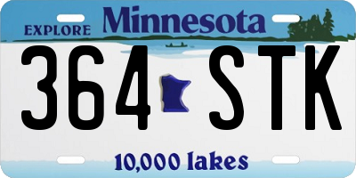 MN license plate 364STK