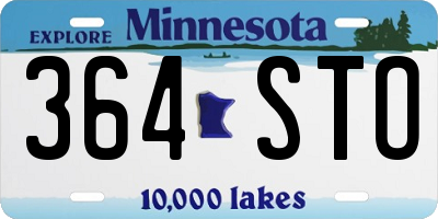 MN license plate 364STO