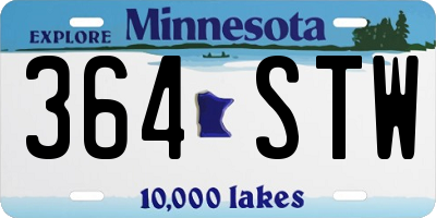 MN license plate 364STW