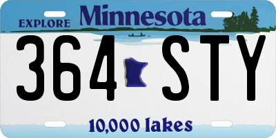 MN license plate 364STY