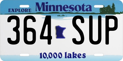 MN license plate 364SUP
