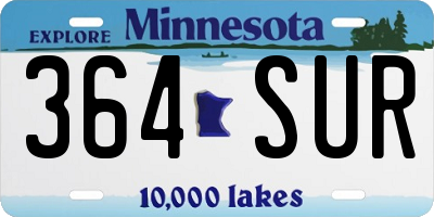 MN license plate 364SUR