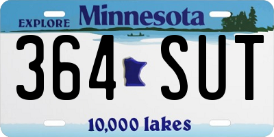 MN license plate 364SUT