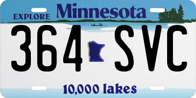 MN license plate 364SVC