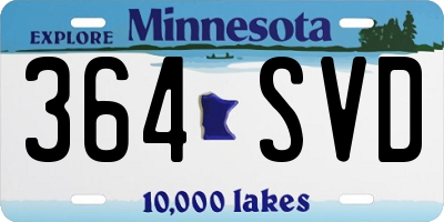 MN license plate 364SVD