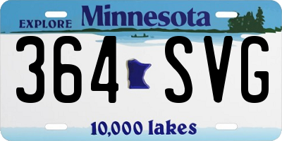 MN license plate 364SVG