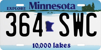 MN license plate 364SWC