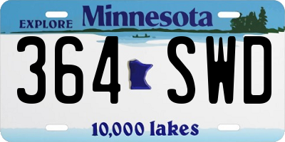 MN license plate 364SWD