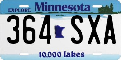 MN license plate 364SXA