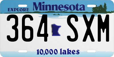 MN license plate 364SXM