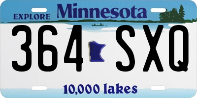 MN license plate 364SXQ