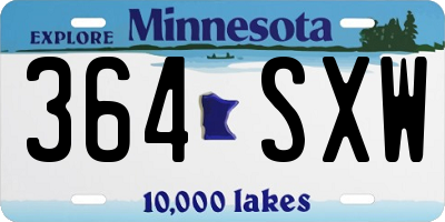 MN license plate 364SXW