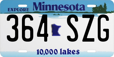 MN license plate 364SZG
