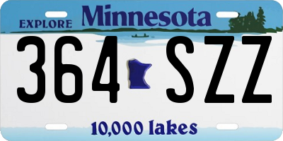 MN license plate 364SZZ
