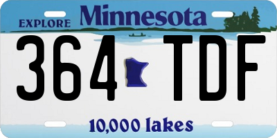 MN license plate 364TDF