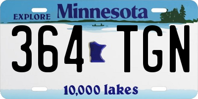MN license plate 364TGN