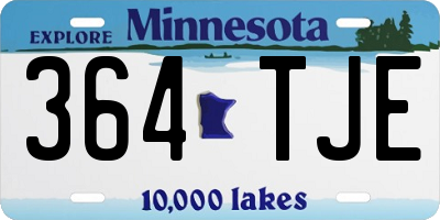 MN license plate 364TJE