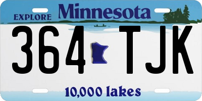 MN license plate 364TJK