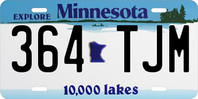 MN license plate 364TJM