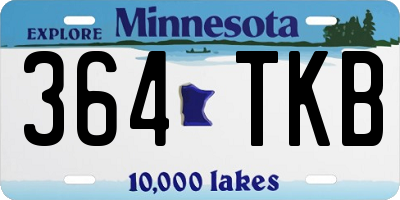 MN license plate 364TKB