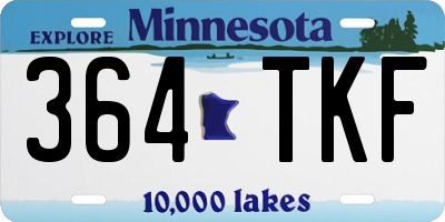 MN license plate 364TKF