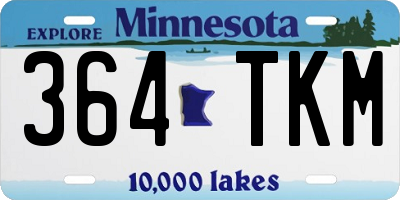 MN license plate 364TKM