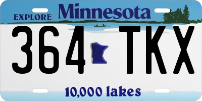 MN license plate 364TKX