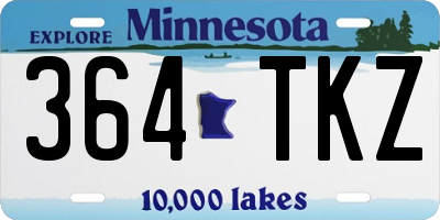 MN license plate 364TKZ