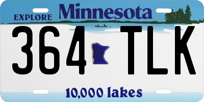 MN license plate 364TLK