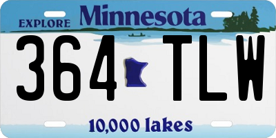 MN license plate 364TLW