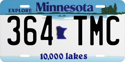 MN license plate 364TMC