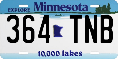 MN license plate 364TNB