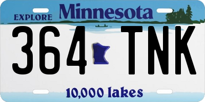 MN license plate 364TNK