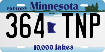 MN license plate 364TNP