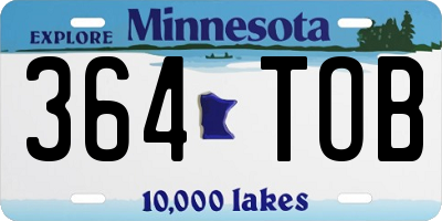 MN license plate 364TOB