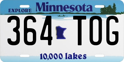 MN license plate 364TOG