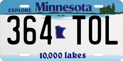 MN license plate 364TOL