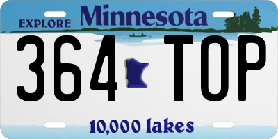MN license plate 364TOP