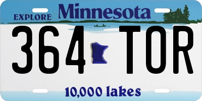 MN license plate 364TOR
