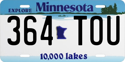 MN license plate 364TOU