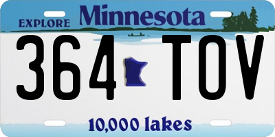 MN license plate 364TOV