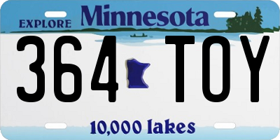 MN license plate 364TOY