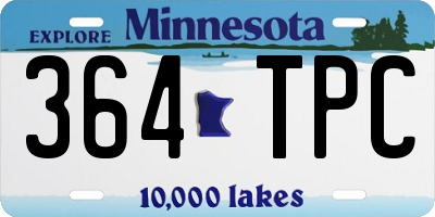 MN license plate 364TPC